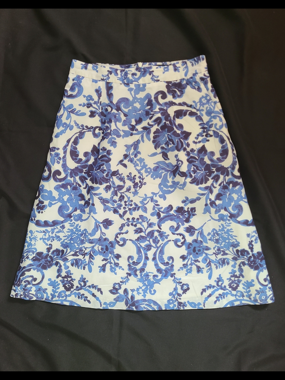 Mario Serrani Blue Floral A-Line Skirt Size 4